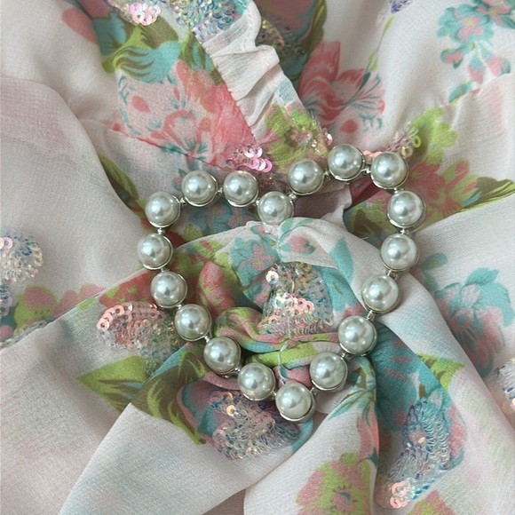 For Love And Lemons Embelleshed Hearts Floral Print And Sequin Minidress - Picture 11 of 11